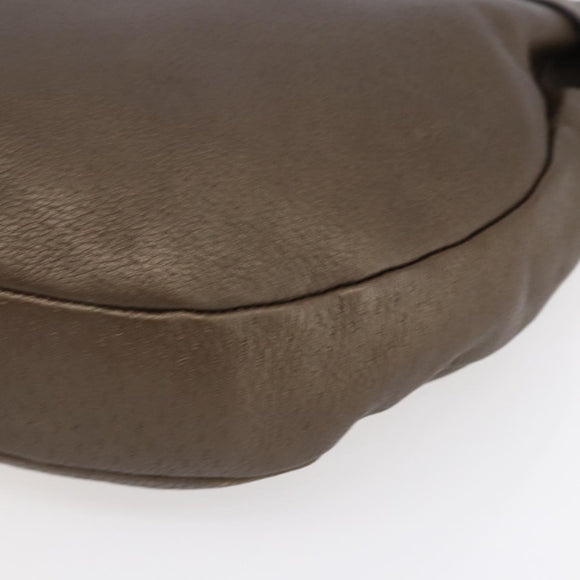 Salvatore Ferragamo Gancini Shoulder Bag Leather Brown Gold Auth BA8420