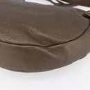 Salvatore Ferragamo Gancini Shoulder Bag Leather Brown Gold Auth BA8420-15