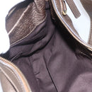 Salvatore Ferragamo Gancini Shoulder Bag Leather Brown Gold Auth BA8420-17