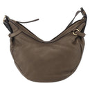 Salvatore Ferragamo Gancini Shoulder Bag Leather Brown Gold Auth BA8420-13