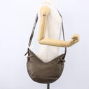 Salvatore Ferragamo Gancini Shoulder Bag Leather Brown Gold Auth BA8420-20