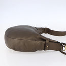 Salvatore Ferragamo Gancini Shoulder Bag Leather Brown Gold Auth BA8420-4