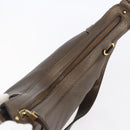Salvatore Ferragamo Gancini Shoulder Bag Leather Brown Gold Auth BA8420-6