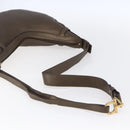 Salvatore Ferragamo Gancini Shoulder Bag Leather Brown Gold Auth BA8420-7