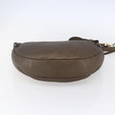 Salvatore Ferragamo Gancini Shoulder Bag Leather Brown Gold Auth BA8420-5