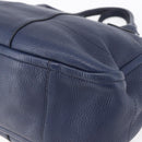 Salvatore Ferragamo Gancini Tote Bag Leather Blue Gold Auth BA8421-12