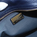 Salvatore Ferragamo Gancini Tote Bag Leather Blue Gold Auth BA8421-15