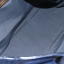 Salvatore Ferragamo Gancini Tote Bag Leather Blue Gold Auth BA8421-17