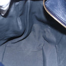 Salvatore Ferragamo Gancini Tote Bag Leather Blue Gold Auth BA8421-18