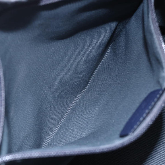 Salvatore Ferragamo Gancini Tote Bag Leather Blue Gold Auth BA8421