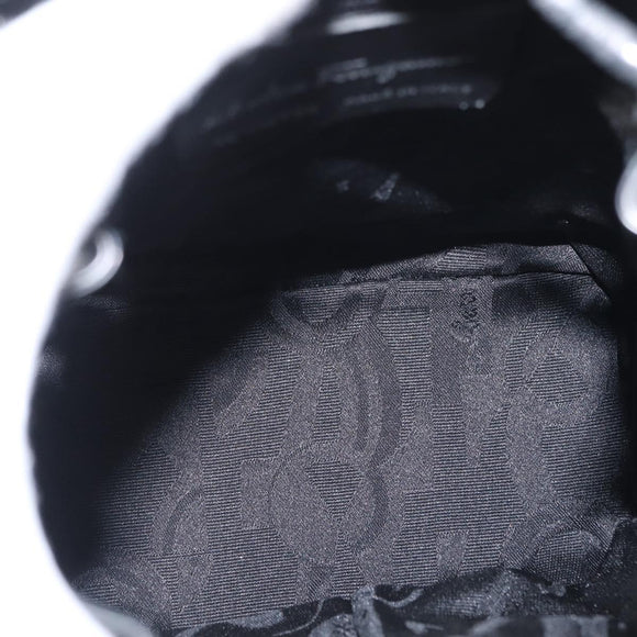 Salvatore Ferragamo Vala Backpack Leather Silver Auth BA8422