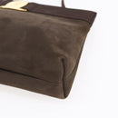Salvatore Ferragamo Vala Shoulder Bag Suede Brown Gold Auth BA8423-10