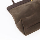 Salvatore Ferragamo Vala Shoulder Bag Suede Brown Gold Auth BA8423-11
