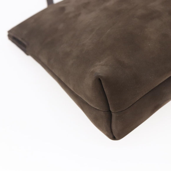 Salvatore Ferragamo Vala Shoulder Bag Suede Brown Gold Auth BA8423