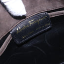 Salvatore Ferragamo Vala Shoulder Bag Suede Brown Gold Auth BA8423-14