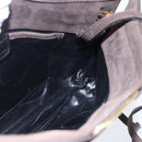 Salvatore Ferragamo Vala Shoulder Bag Suede Brown Gold Auth BA8423-16