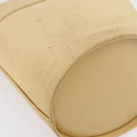 Salvatore Ferragamo Vala Hand Bag Canvas Yellow Gold Auth BA8424