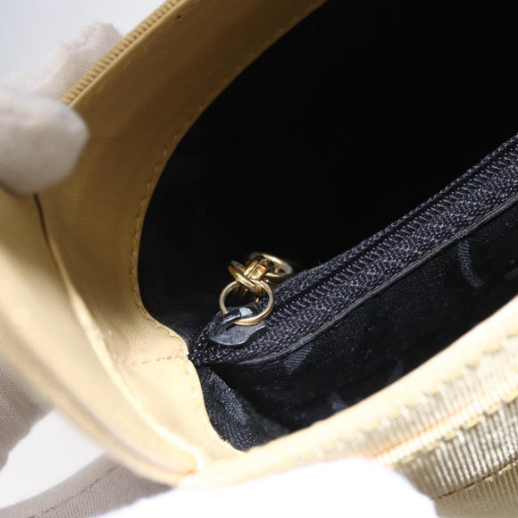 Salvatore Ferragamo Vala Hand Bag Canvas Yellow Gold Auth BA8424