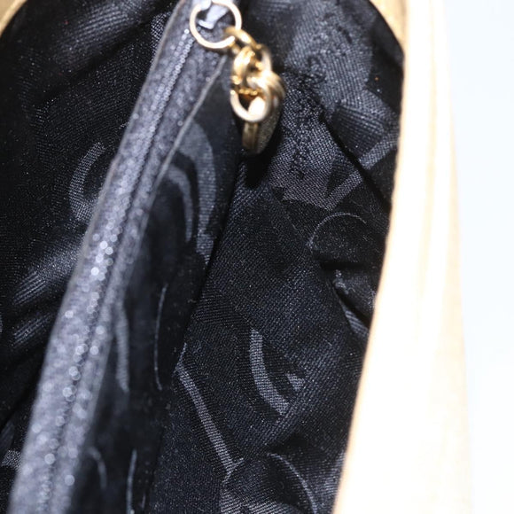 Salvatore Ferragamo Vala Hand Bag Canvas Yellow Gold Auth BA8424