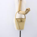 Salvatore Ferragamo Vala Hand Bag Canvas Yellow Gold Auth BA8424-22