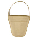 Salvatore Ferragamo Vala Hand Bag Canvas Yellow Gold Auth BA8424-2