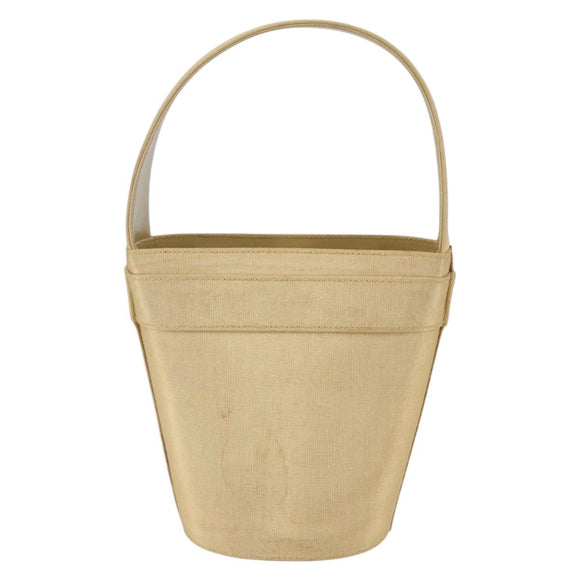 Salvatore Ferragamo Vala Hand Bag Canvas Yellow Gold Auth BA8424