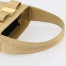 Salvatore Ferragamo Vala Hand Bag Canvas Yellow Gold Auth BA8424-7