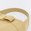 Salvatore Ferragamo Vala Hand Bag Canvas Yellow Gold Auth BA8424-8