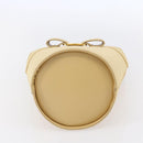 Salvatore Ferragamo Vala Hand Bag Canvas Yellow Gold Auth BA8424-5