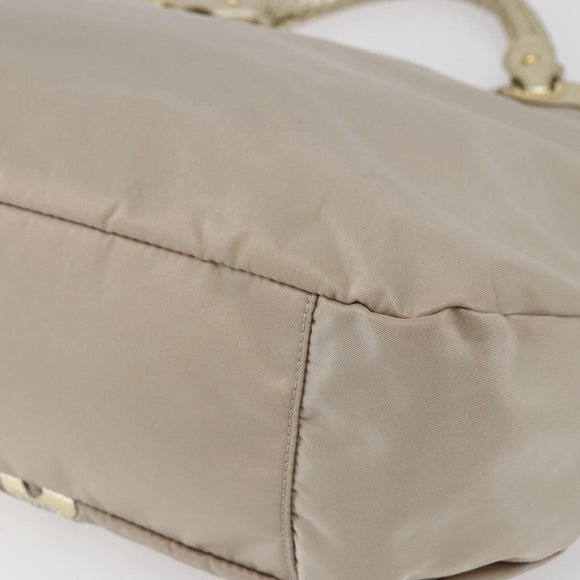 Salvatore Ferragamo Hand Bag Nylon 2way Gold Auth BA8425