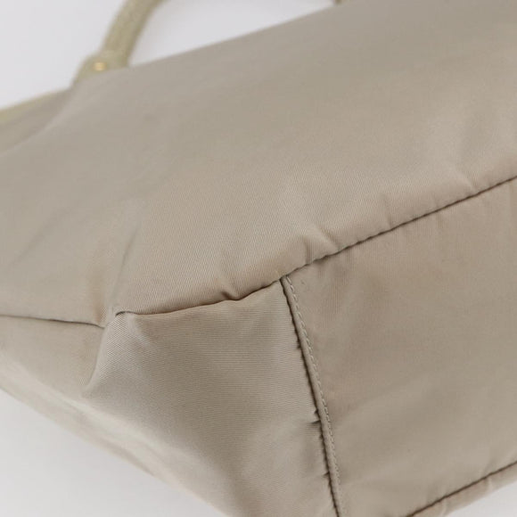 Salvatore Ferragamo Hand Bag Nylon 2way Gold Auth BA8425