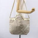 Salvatore Ferragamo Hand Bag Nylon 2way Gold Auth BA8425-25