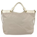 Salvatore Ferragamo Hand Bag Nylon 2way Gold Auth BA8425-2