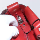 Salvatore Ferragamo Gancini Hand Bag Leather Red Auth BA8426-10