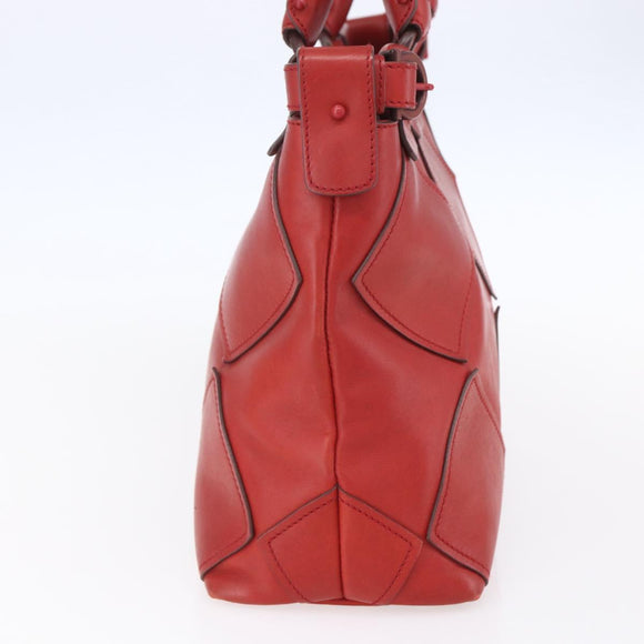 Salvatore Ferragamo Gancini Hand Bag Leather Red Auth BA8426