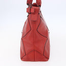 Salvatore Ferragamo Gancini Hand Bag Leather Red Auth BA8426-4