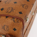 MCM Logogram Vicetos Hand Bag PVC Leather Brown Gold Auth BA8427-10