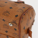MCM Logogram Vicetos Hand Bag PVC Leather Brown Gold Auth BA8427-11