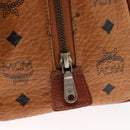 MCM Logogram Vicetos Hand Bag PVC Leather Brown Gold Auth BA8427-14
