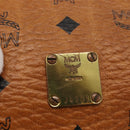 MCM Logogram Vicetos Hand Bag PVC Leather Brown Gold Auth BA8427-15