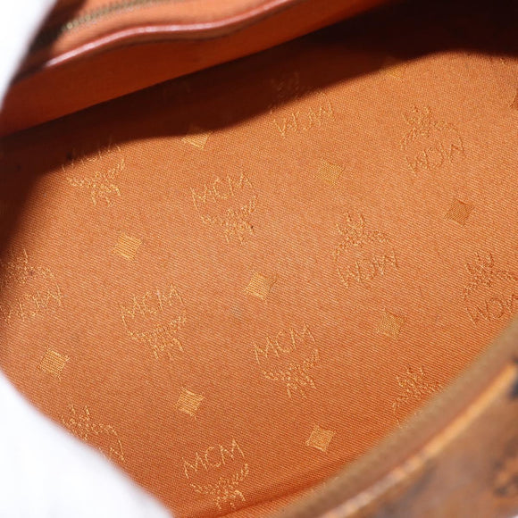 MCM Logogram Vicetos Hand Bag PVC Leather Brown Gold Auth BA8427