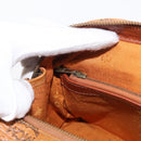 MCM Logogram Vicetos Hand Bag PVC Leather Brown Gold Auth BA8427-20