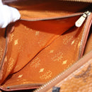 MCM Logogram Vicetos Hand Bag PVC Leather Brown Gold Auth BA8427-21