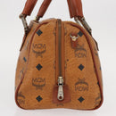 MCM Logogram Vicetos Hand Bag PVC Leather Brown Gold Auth BA8427-5