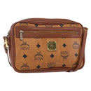 MCM Logogram Vicetos Shoulder Bag PVC Leather Brown Gold Auth BA8428-1