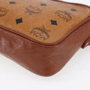 MCM Logogram Vicetos Shoulder Bag PVC Leather Brown Gold Auth BA8428-15