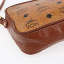 MCM Logogram Vicetos Shoulder Bag PVC Leather Brown Gold Auth BA8428-16
