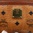 MCM Logogram Vicetos Shoulder Bag PVC Leather Brown Gold Auth BA8428-12