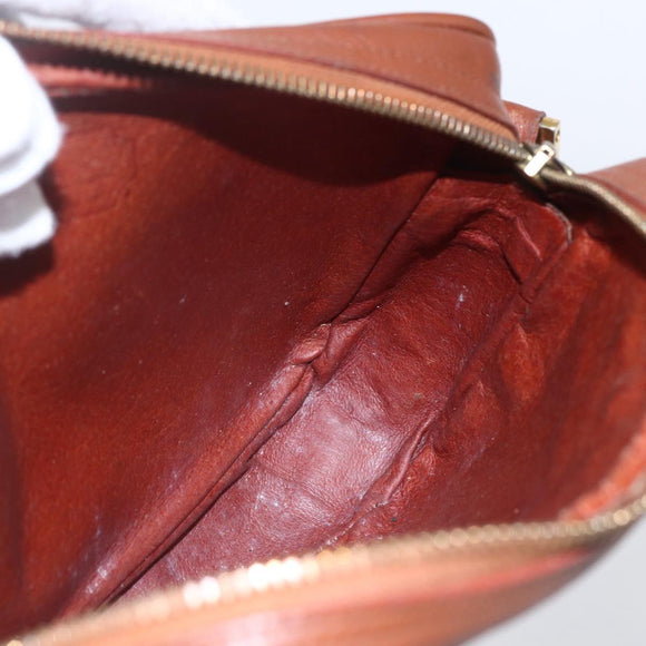 MCM Logogram Vicetos Shoulder Bag PVC Leather Brown Gold Auth BA8428