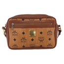 MCM Logogram Vicetos Shoulder Bag PVC Leather Brown Gold Auth BA8428-13
